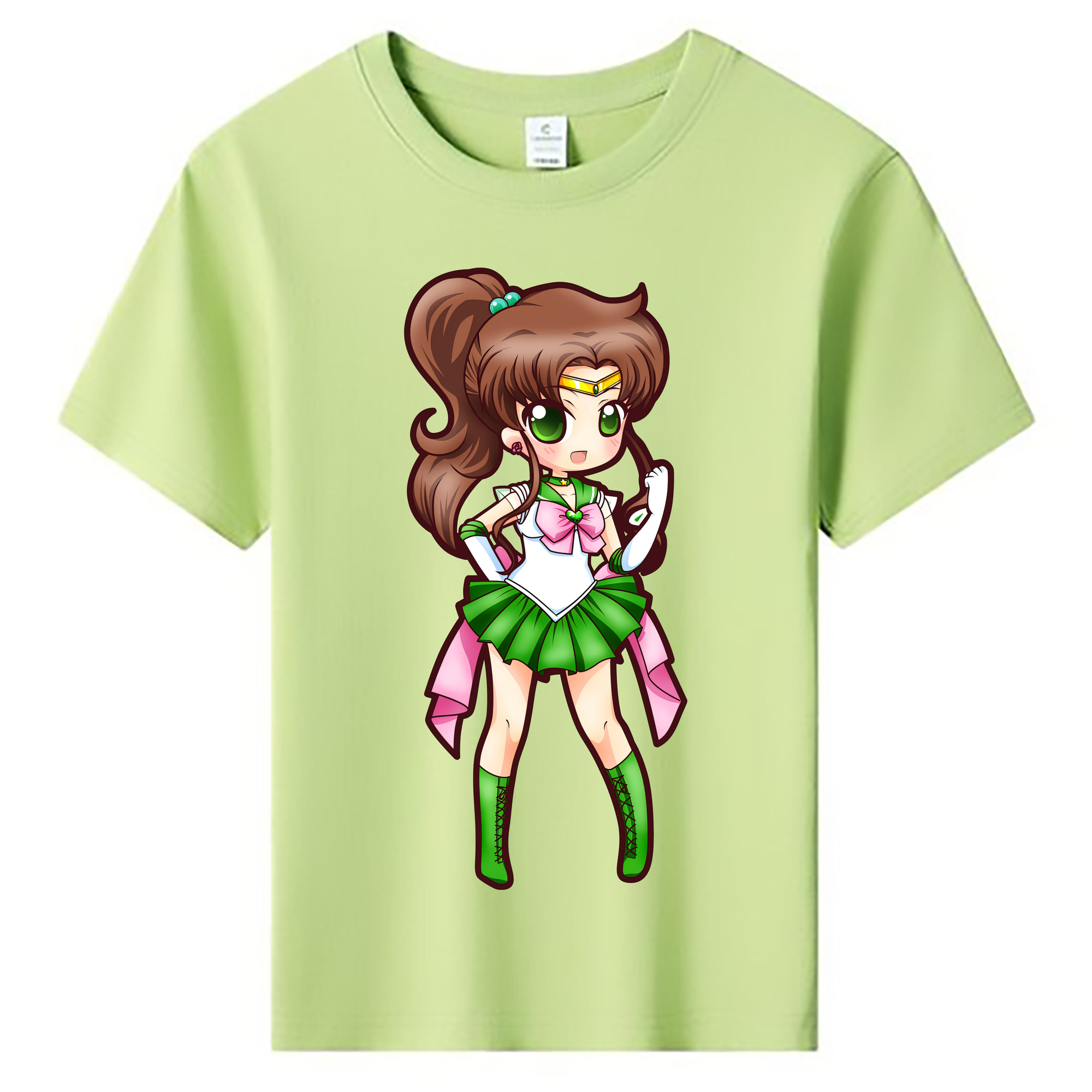 （画像用） 美少女戦士セーラームーン 木野 まこと きの まこと Sailor Moon Kino Makoto （セーラージュピター；Sailor Jupiter） 綿100％キッズTシャツ（フロントプリント）